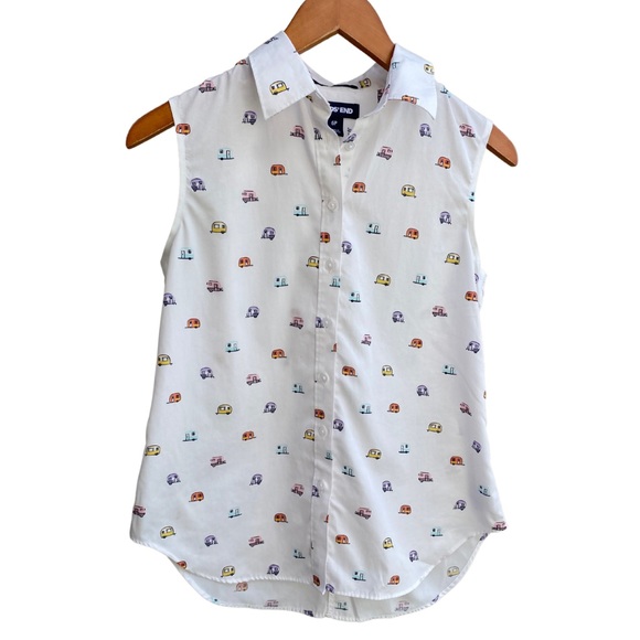 Lands' End Tops - Lands End 6 Petite, White RV Traveler Sleeveless Button Up No Iron Pima Cotton